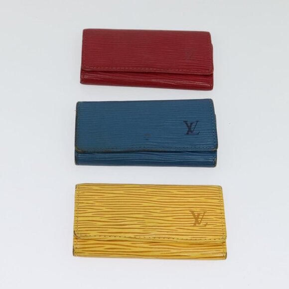LOUIS VUITTON Epi Key Case 10set Yellow Red blue LV Auth CB080 - Picture 4 of 16